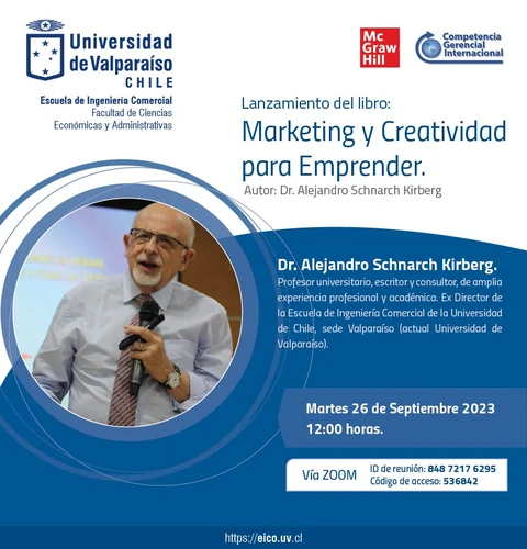 Afiche original: Lanzamiento del libro Marketing y Creatividad para Emprender