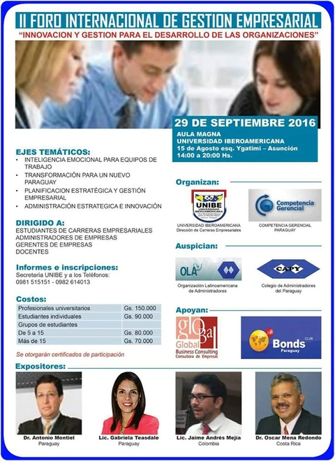 Afiche original: Segundo Foro Internacional de Gestión Empresarial